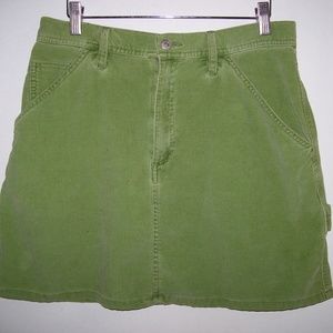 EXP Jeans By Express Green Corduroy Skirt SZ 11/12